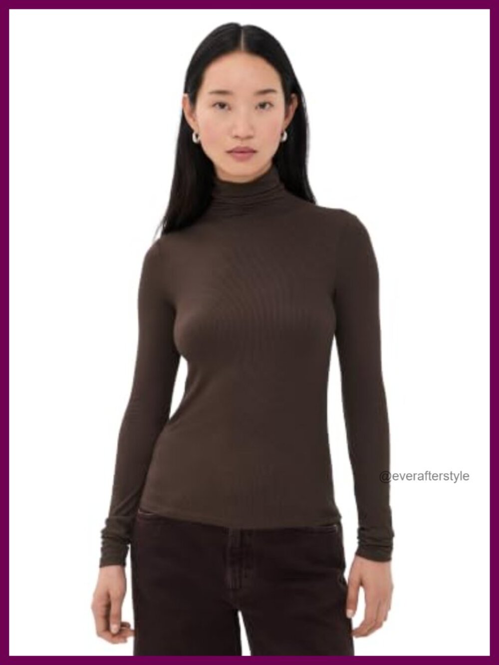 The Tony Turtleneck Long Sleeve Fitted Ribbed Jersey Top